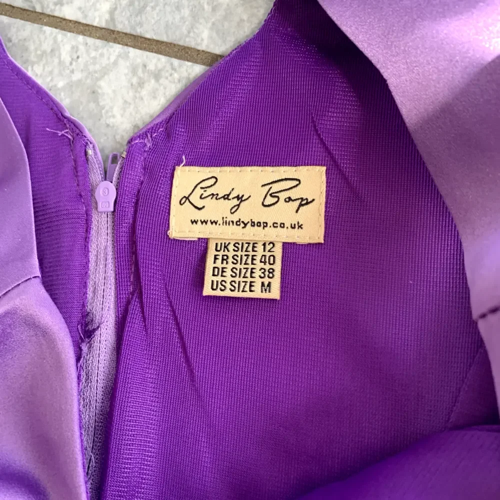 Lindy Bop Purple Swing Tea Dress A Line Size 12 - Picture 5 of 7
